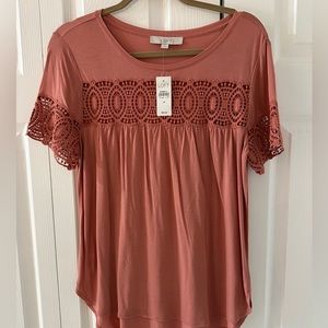 Beautiful Loft brand new soft coral top